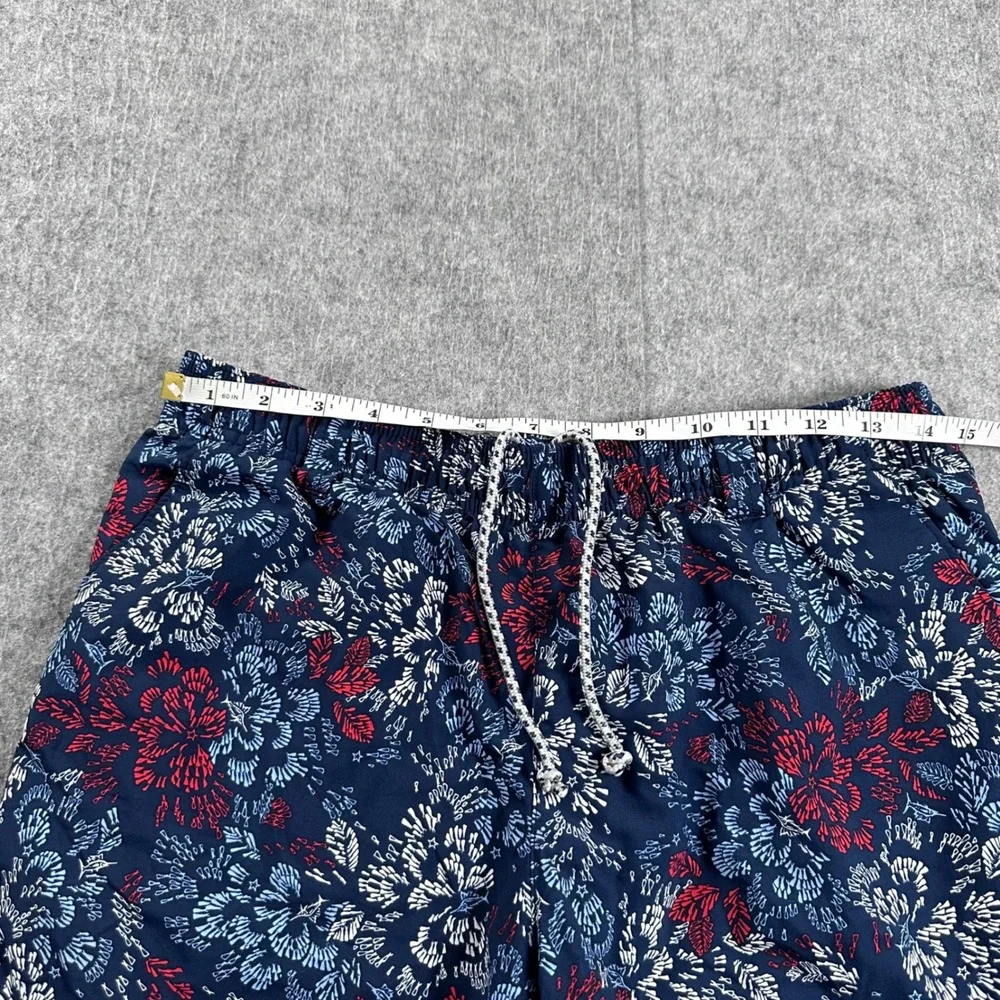Columbia PFG Mens Medium Navy Blue Red Floral Fish Print 5 Inch Inseam Shorts